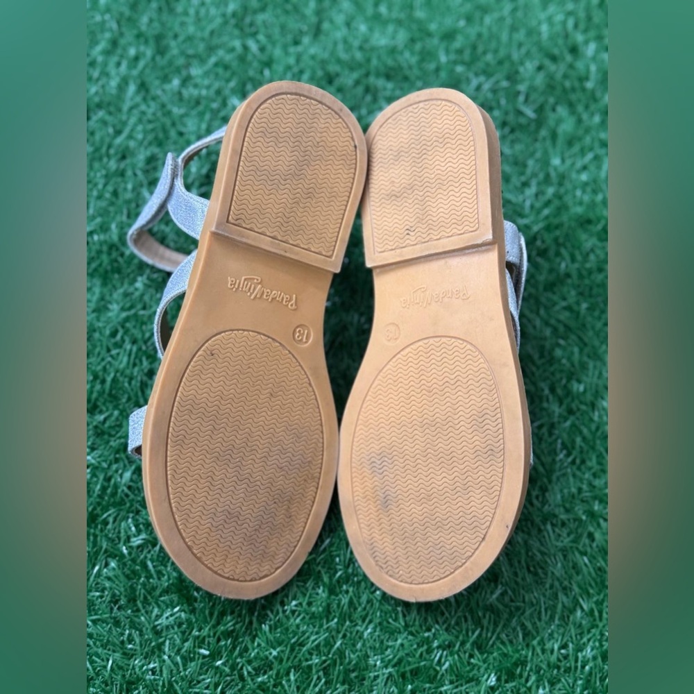 Pandaninjia Silver Kids Sandals Size 13 - Picture 3 of 5